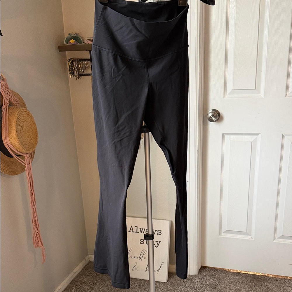 lululemon athletica Black Mini Flare Leggings Size 8 with Interior Tag